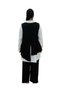 Plus Size Embroidered Shirt Pants Vest Three-Piece Oversized Women's Set - 3