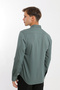 Small Collar Snap Fastener Stretch Fabric Denim Look Long Sleeve Men's Shirt Slim Fit - 9