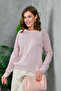 Women's Crew Neck Sleeves Lace-Like Knit Basic Knitwear Sweater - 5