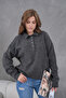 Women's Polo Neck Half Placket Button Casual Knit Sweater