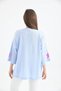 Women's Crew Neck Patterned Oversized Slit Knitwear Sweater - 6