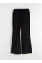 Black Dar Fit Flared Women's Velvet Trousers - 5