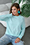 Women's Crew Neck Sleeves Lace-Like Knit Basic Knitwear Sweater