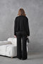 Women's Crew Neck Button Closure Ribbed Knit Jacket Pants Two-Piece Knitwear Set - 6