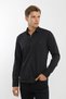 Small Collar Snap Fastener Stretch Fabric Denim Look Long Sleeve Men's Shirt Slim Fit - 7