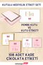 Pink Bow Gift Tag Set - Pink Box, 108 Pieces Chocolate Tags, 2 Pieces Box Tags