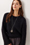 Bearded Soft Textured Knitwear Sweater Ldm0015 Black