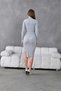 Women's Turtleneck Ribbed Knit Slim Fit Slit Knit Dress - 8