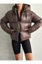 Women's Gel Padding Hooded Zippers Waterproof Inflatable Coat 25222 - 6