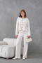 Women's Crew Neck Button Closure Ribbed Knit Jacket Pants Two-Piece Knitwear Set - 5