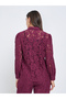 Textured Balloon Sleeve Lace Shirt - 5