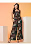 Waist Tie-Up Peplum Crop Top and Palazzos Co-Ords