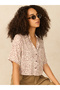 Brown All Over Print Crop Shirt - 5
