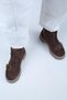 (Mihri) Women's Genuine Leather Lace-Up Inner Zipper Top Buckle Brown Boots - 8