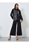 Black Sequin Panel Shirt with Pocket - 2