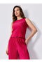 Pink Plisse Top and Straight Fit Pants Co-Ords - 5
