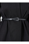Black Wool Like Belted Wrap Coat - 4
