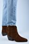 Liray Women's Genuine Leather Cowboy Tan Boots