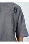 Men Grey Acid Wash Boxy Fit Embroidered T-Shirt - 4