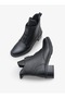 Castle 11032 Women's Black Genuine Leather Zippered Style Buckle Detail Elastic Warm Lining Boots - 5