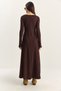 Women's Bitter Coffee Long Sleeve U-Neck Relaxed Dress 4080 60283861 - 7