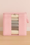 Storage Bag with Window |   Quilt Blanket Storage Bag 50 X 45 X 30 cm - Pink Spotted - 2