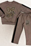 Girls' Stone Embroidered Cherry and Bow Patterned 2-Thread Top and Bottom Set, Ages 5-12, 12445 - 2