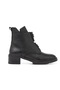 Castle 11032 Women's Black Genuine Leather Zippered Style Buckle Detail Elastic Warm Lining Boots - 2