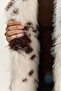 Women's Bone Brown Cow Patterned Lined Faux Fur Jacket 3489 60283866 - 7