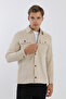 Double Pocket Flap Patterned Men's Coat with Snap Fasteners - 5