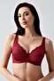 Women's Shaping / Sculpting Underwire Lace Embroidered Burgundy Bra C5T0N3243
