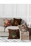 Special for New Year's Eve Vintage Santa Patterned Deer and Snowman Themed Digital Printed Throw Pillow Case - 2