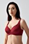 Women's Shaping / Sculpting Underwire Lace Embroidered Burgundy Bra C5T0N3243 - 3