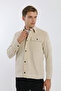 Double Pocket Flap Patterned Men's Coat with Snap Fasteners - 6