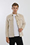 Double Pocket Flap Patterned Men's Coat with Snap Fasteners