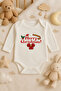 2026 New Year Christmas Printed Cotton Long Sleeve Snap Fastener Baby Ecru Bodysuit Undershirt Jumpsuit