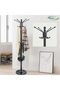 Metal Standing Coat Rack, Modern Space-Saving Coat Tree with Hooks - 6