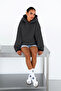 Unisex Oversize Sweatshirt Hoodie Basic Smoked Melange – Hooded, Kangaroo Pocket, 3 Thread Ribbed - 3