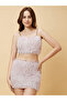 Chain Strap Fringe Crop Top and Bodycon Skirt Co-Ords - 2