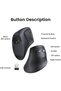 UGREEN Vertical Ergonomic Wireless Mouse - Bluetooth & 2.4GHz, 4 DPI Levels, 5 Buttons, Black - 6