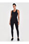 Women Black Vent Racy Plain Criss Cross Back Jumpsuit