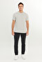 Men's Gray 100% Cotton Slim Fit Slim Fit Crew Neck T-Shirt - 2