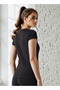 Crew Neck T-shirt with Cap Sleeves - 3