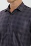 Long Sleeve Snap Button Cotton Lycra Plaid Men's Shirt - 4