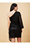 Embellished One Sleeves Tulip Hem Bodycon Mini Dress - 4
