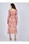 Multi Floral Tiered Midi Dress - 5