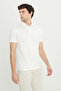 Men's White 100% Cotton Slim Fit Slim Fit Polo Neck T-Shirt