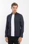 Snap Fastener Long Sleeve Paneled Collar Bottom Button B Printed Shirt - 4