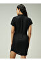 Black Shirt Dress with Elasticated Waist - 3