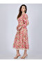 Multi Floral Tiered Midi Dress - 4